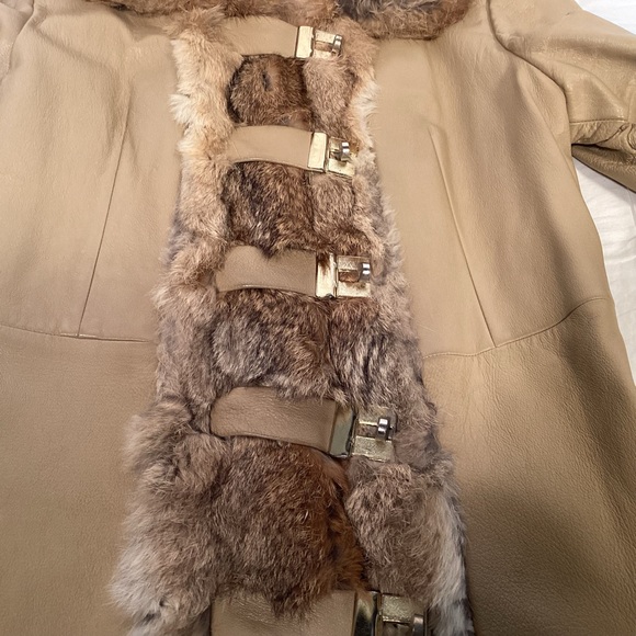 Penny Lane Vintage 70s Leather and Fur Women’s Coat Size Small - Picture 15 of 16